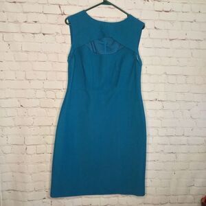 Lavia18 by Piazza Blue Sleeveless Keyhole Midi Sheath Dress Women Size IT48/US L